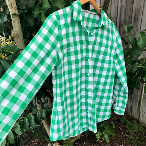 crown & Ivy Shirt Button Down Gingham Preppy Sz. Small - Picture 3 of 8